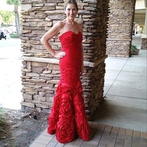 Strapless Rosette mermaid gown Jovani Pretty Woman Julia Roberts costume!?
